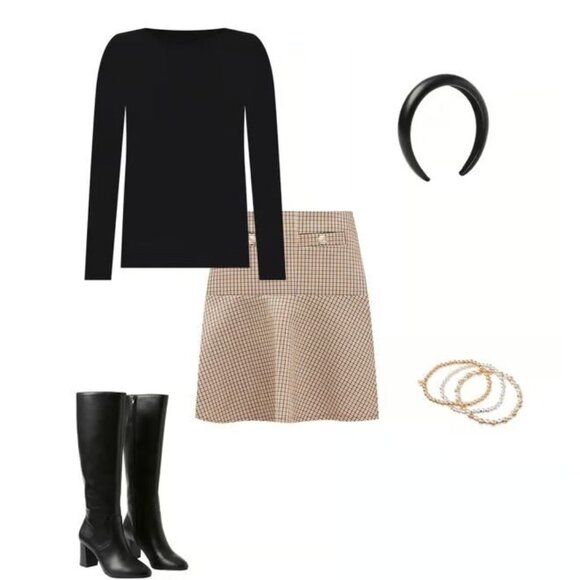 Ann Taylor LOFT Petite Plaid Button Flounce Mini Skirt 8P - Picture 2 of 3